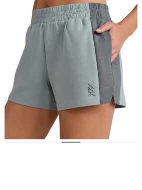 NWT Medium Rhône dreamglow color blocked shorts “green smoke”